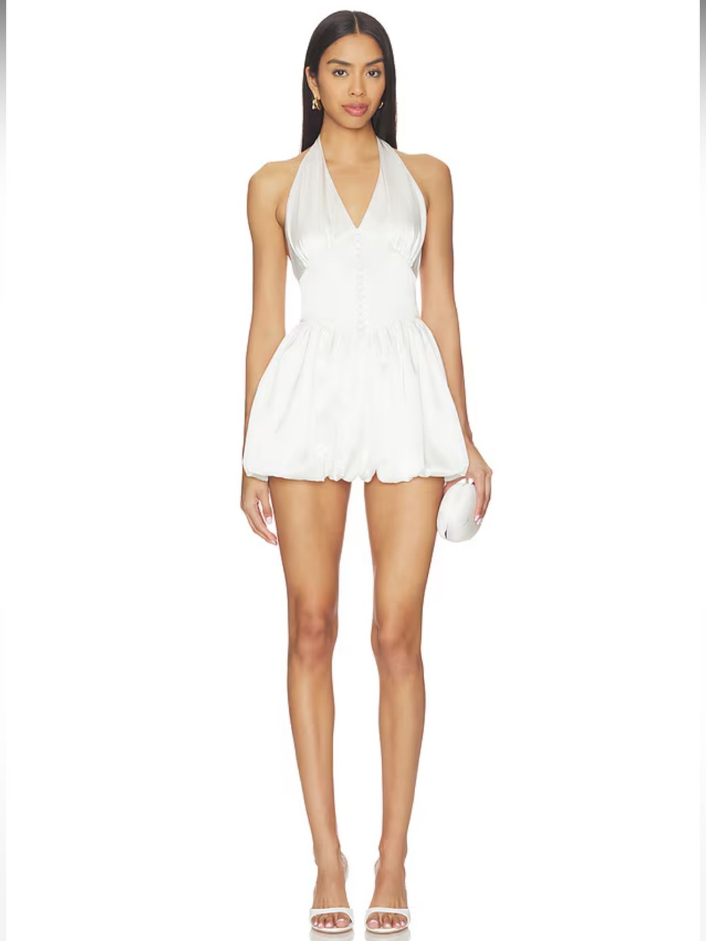 NWOT!  Nana Jacqueline Lilliana Halter Mini Dress in White